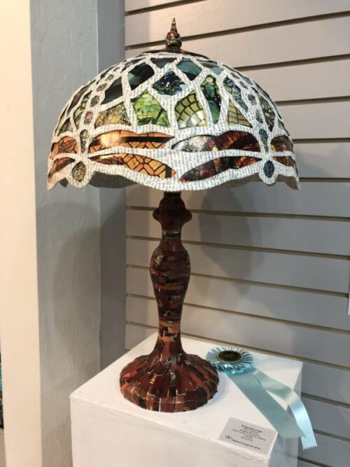 Dragonfly Lamp, book sculpture by Virginia Beach artist, Maggie Kerrigan, www.thebookartist.com
